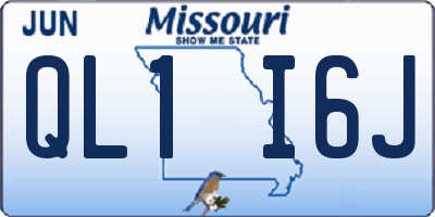 MO license plate QL1I6J