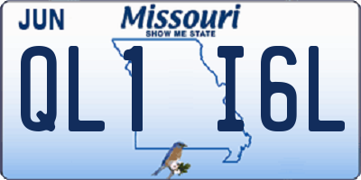 MO license plate QL1I6L