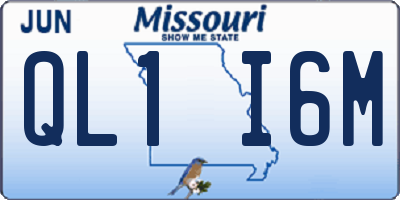 MO license plate QL1I6M