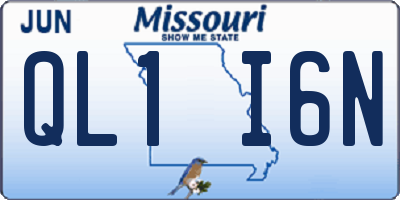 MO license plate QL1I6N