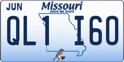 MO license plate QL1I6O