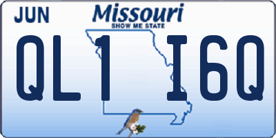 MO license plate QL1I6Q