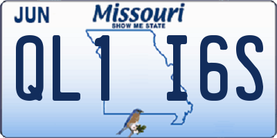 MO license plate QL1I6S