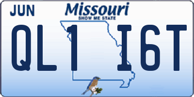 MO license plate QL1I6T