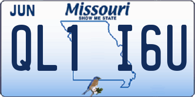 MO license plate QL1I6U