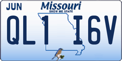 MO license plate QL1I6V