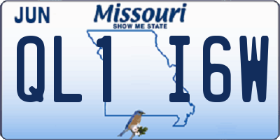 MO license plate QL1I6W