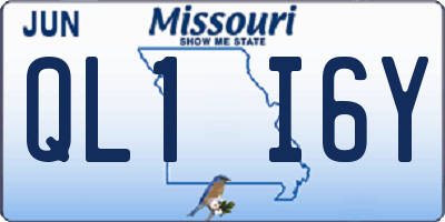 MO license plate QL1I6Y
