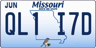 MO license plate QL1I7D