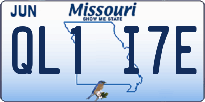 MO license plate QL1I7E