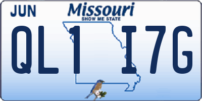 MO license plate QL1I7G