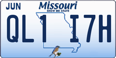 MO license plate QL1I7H