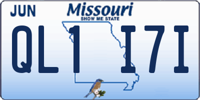 MO license plate QL1I7I