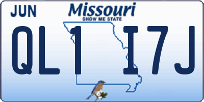 MO license plate QL1I7J