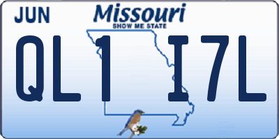 MO license plate QL1I7L