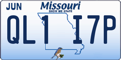 MO license plate QL1I7P