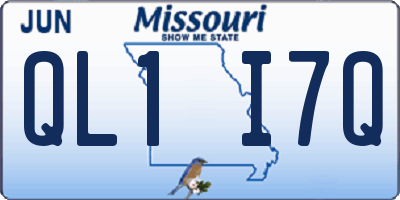 MO license plate QL1I7Q