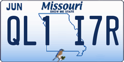 MO license plate QL1I7R