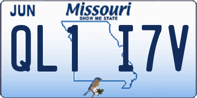 MO license plate QL1I7V