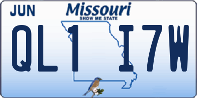 MO license plate QL1I7W