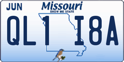 MO license plate QL1I8A
