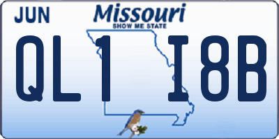 MO license plate QL1I8B