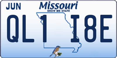 MO license plate QL1I8E