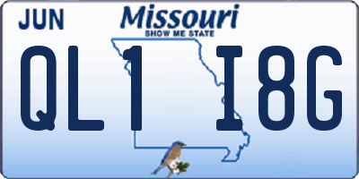 MO license plate QL1I8G