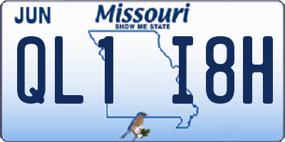 MO license plate QL1I8H