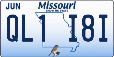 MO license plate QL1I8I