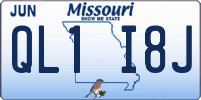 MO license plate QL1I8J