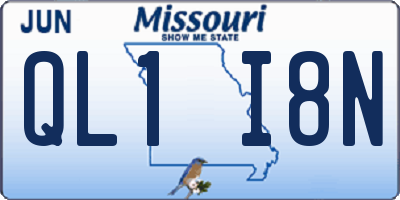 MO license plate QL1I8N