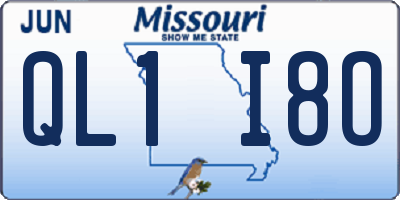 MO license plate QL1I8O