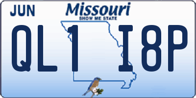 MO license plate QL1I8P