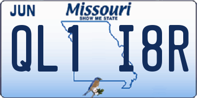 MO license plate QL1I8R