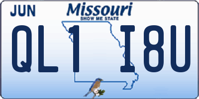 MO license plate QL1I8U