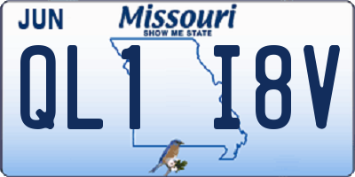 MO license plate QL1I8V