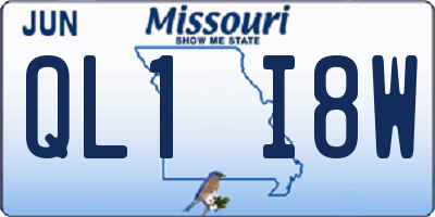 MO license plate QL1I8W