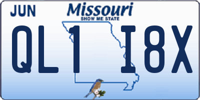 MO license plate QL1I8X