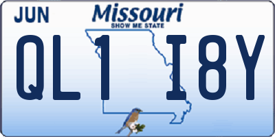 MO license plate QL1I8Y