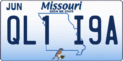 MO license plate QL1I9A