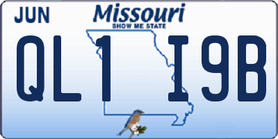 MO license plate QL1I9B