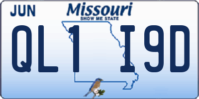 MO license plate QL1I9D