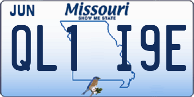 MO license plate QL1I9E