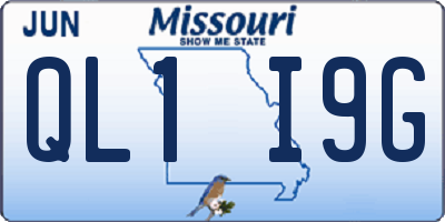 MO license plate QL1I9G