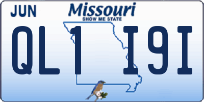 MO license plate QL1I9I