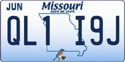 MO license plate QL1I9J