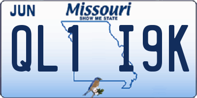 MO license plate QL1I9K