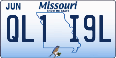 MO license plate QL1I9L