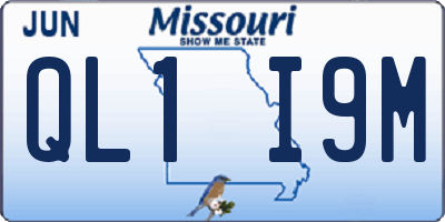 MO license plate QL1I9M